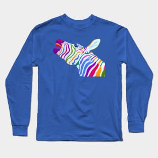 Zebra Head Pop Art Long Sleeve T-Shirt